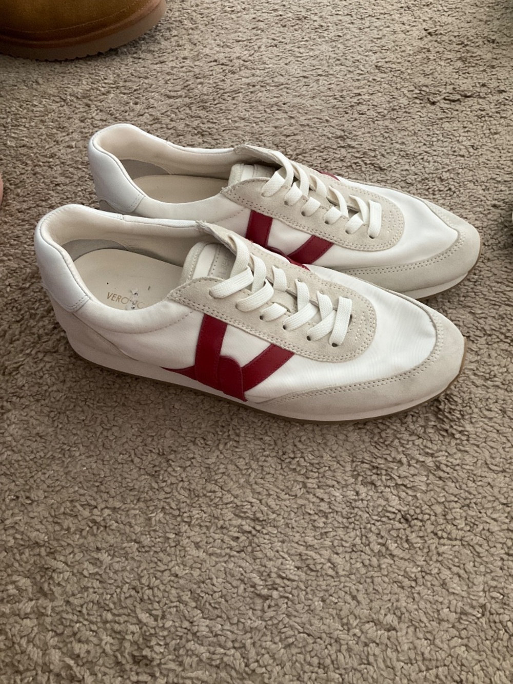 Veronica Beard Penrose Sneaker Beige Suede and Nylon Sneaker - Picture 3 of 9